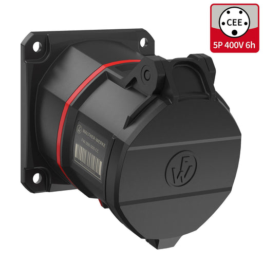 Walther Werke - CEE-Anbausteckdose (IEC 60309) CEE NEO Anbaudose schräg FW531506SK 32A 5P 6h IP54