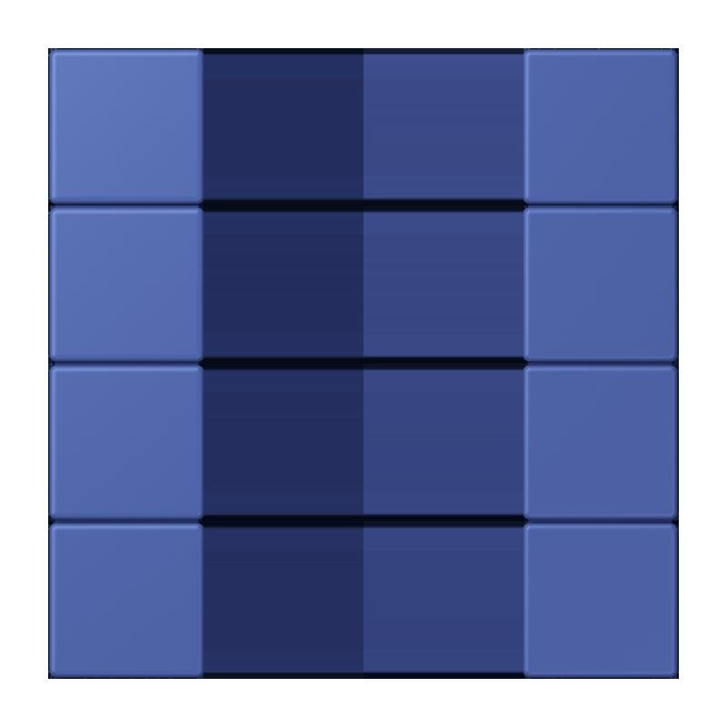 Jung - Abdeckung/Bedienelement für Installationsschalterprogramme Tastensatz 4fach LC 504 TSA 206 bleu outremer 31