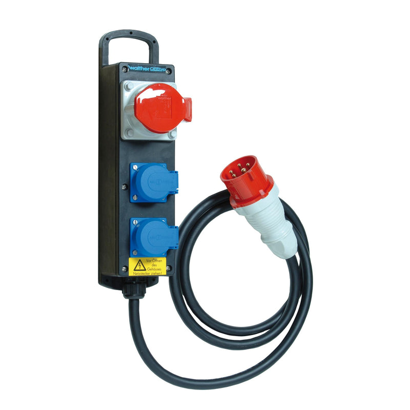 Walther Werke - CEE-Steckdosen-Kombination (IEC 60309) Steckdosenleiste 6400101A Tragb.Vollgummi 16A
