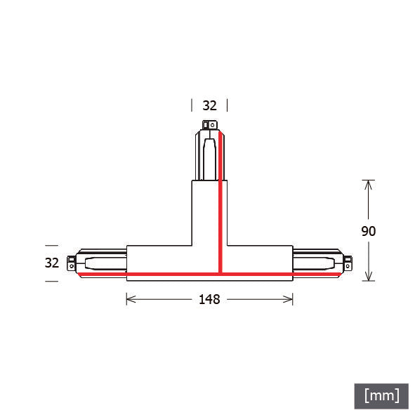 LTS Licht&Leuchten - Elektrisches Zubehör/Ersatzteile für Leuchten T-Verbinder ST-A T/PE-OUT-R/9014 PE außen rechts gr
