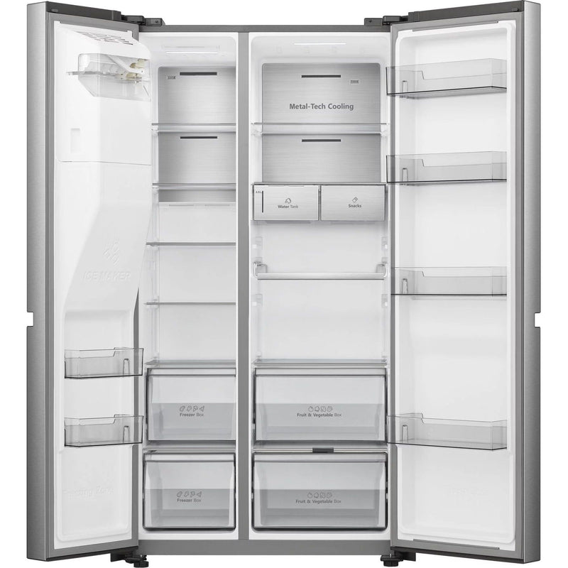 Hisense - Kühl-/Gefrierkombination Kühl/Gefrierkombi SbS RS818N4TIC steel look