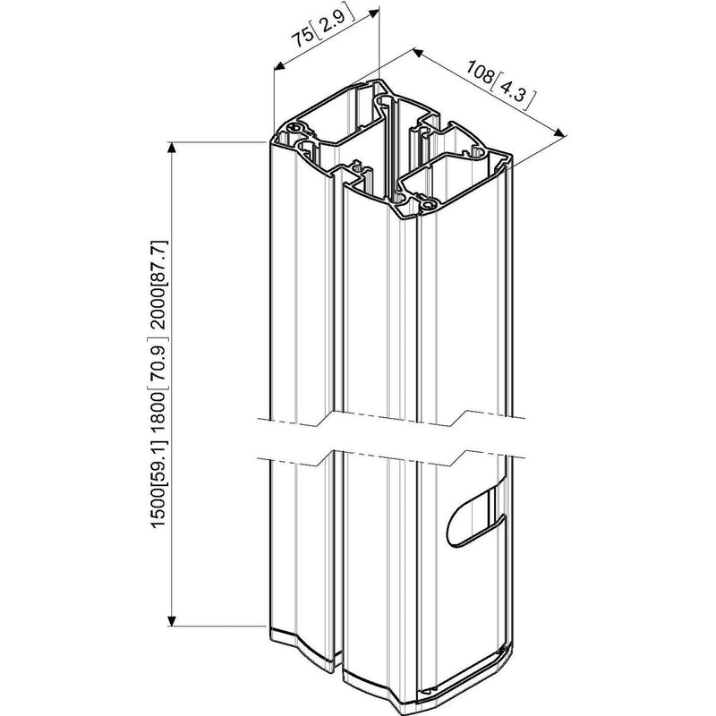 Vogels - Halterung für Audio-/Videosysteme Standrohr Connect it PUC2718 si 180cm,si