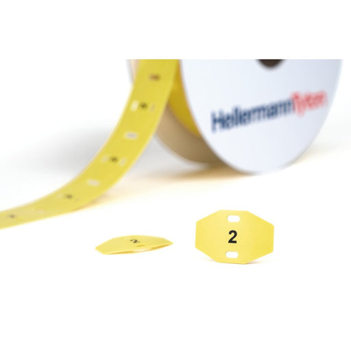 HellermannTyton - Kabelmarkierungssystem Kennzeichnungsschilder 556-80528(1000) 20x30mm gb 500/Rol − 500 Stück