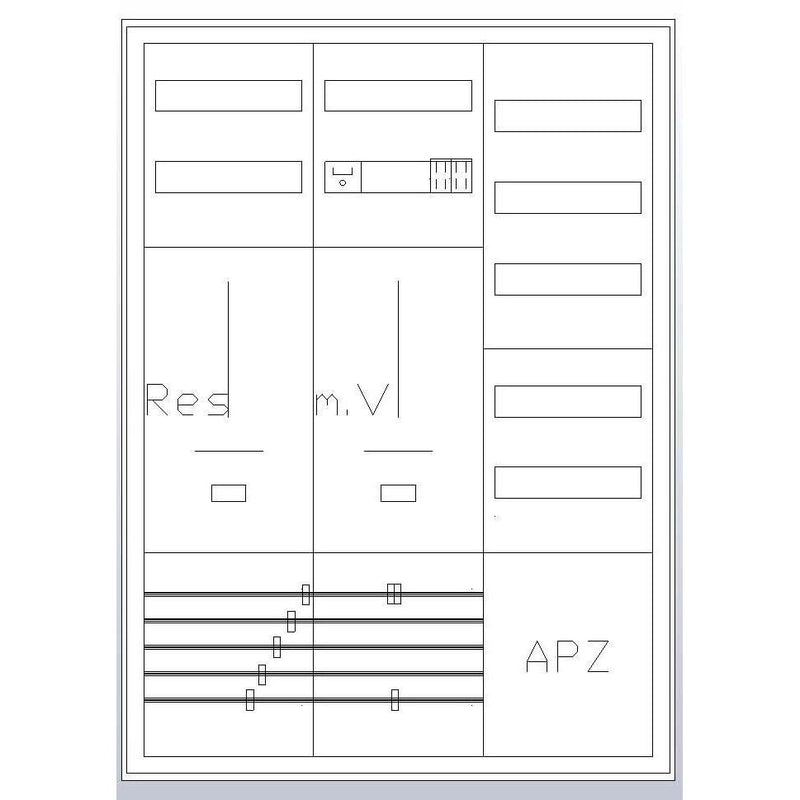 ABN - Zähler-Komplettschrank Zählerschrank S37ZA211 3Pkt 1Z 1R 1V 1APZ