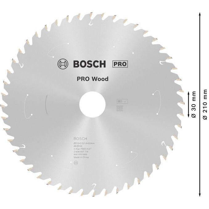 Bosch - Kreissägeblatt PRO Wood cordless 2608837714 Kreissägeblatt 210 x