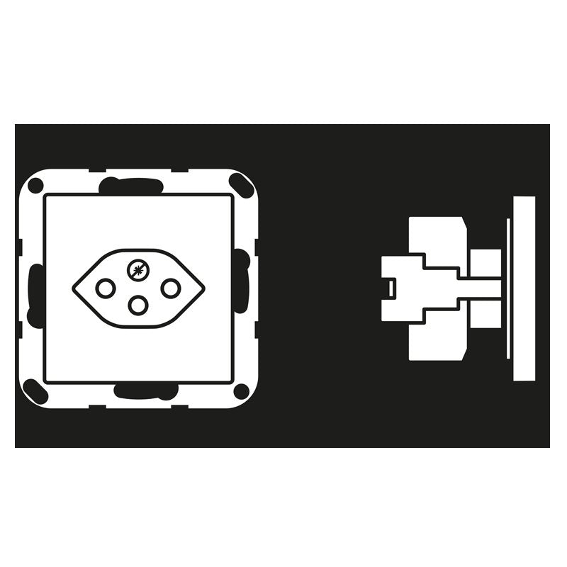 Jung - Steckdose Schweizer Norm A 1520-13 BF SEV SW 10A, 250V, schwarz
