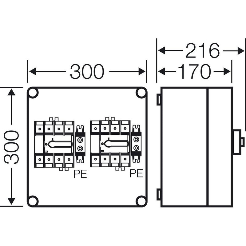 Hensel - Lasttrennschalter Mi-Lastschaltergehäuse Mi 7226 125A, 4polig + PE