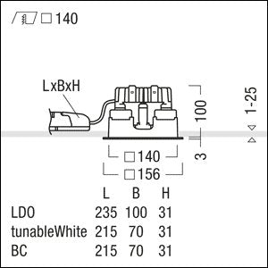 Zumtobel Group - Downlight/Strahler/Flutlicht LED - Einbauleuchte P - INF Q #60818183 4000K