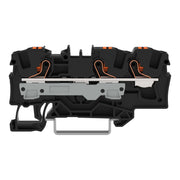 WAGO - Durchgangs-Reihenklemme 3-Leiter-Durchgangsklemme 2206-1305 Drücker,6 mm²,sw − 25 Stück
