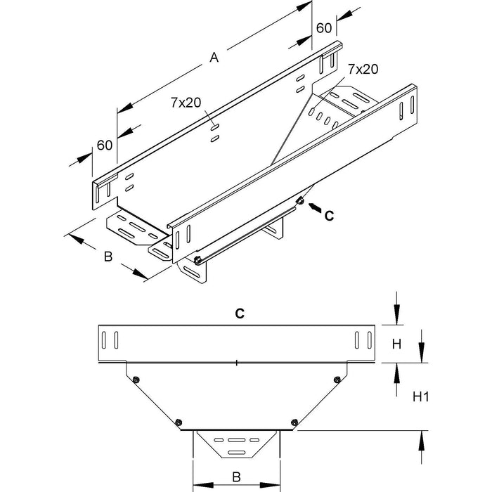 Niedax - Abgangstrichter für Kabelrinne Abgangstrichter-Set RTL 85.600  − 1 Stück
