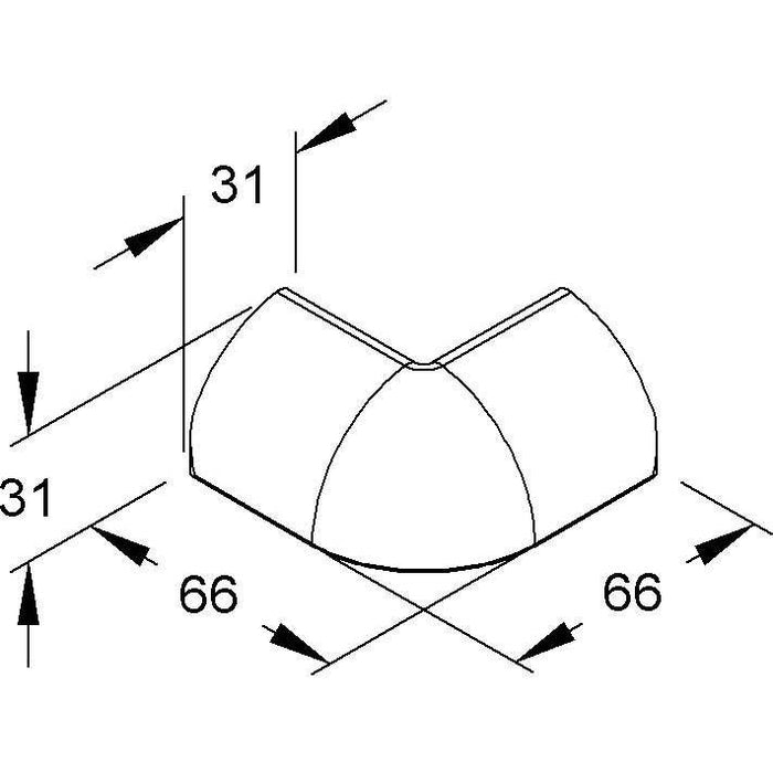 HKL - Außeneck für Leitungsführungskanal Außeneck cws EDKA35.6 Eckkanal-System − 5 Stück
