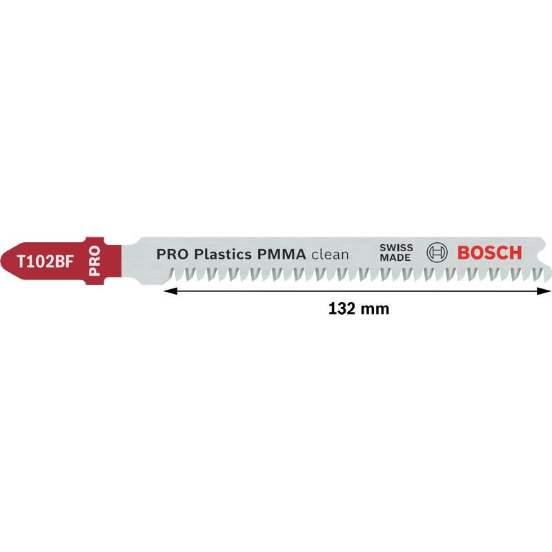 Bosch - Stichsägeblatt PRO Plastics PMMA clean 2608655102VE(2) T102BF − 10 Packung