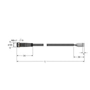 Turck - Konfektioniertes Sensor-Aktor-Kabel Aktuator- u. Sensorleitung PKG4M-35/TXL PUR − 1 Stück
