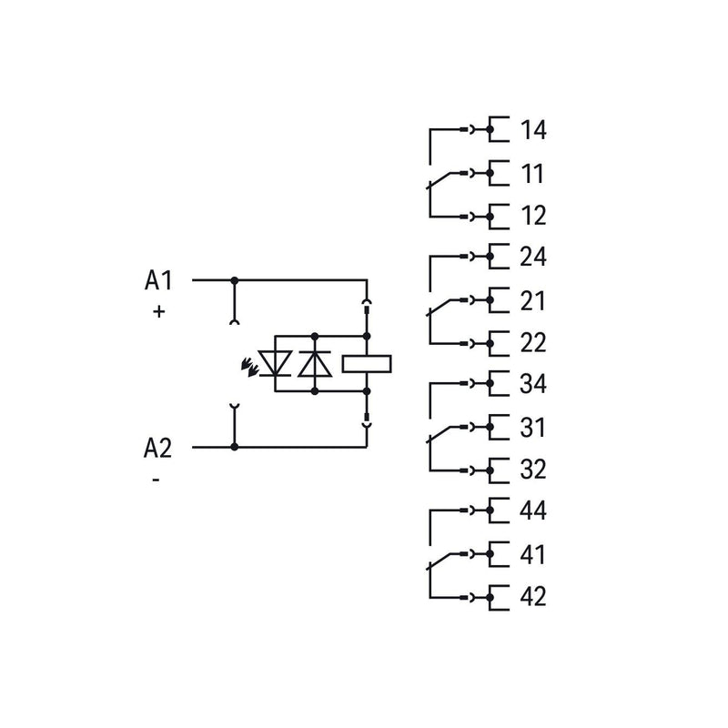 WAGO GmbH & Co. KG - Schaltrelais Relaismodul 858-355 DC 24 V,4 Wechsler − 5 Stück