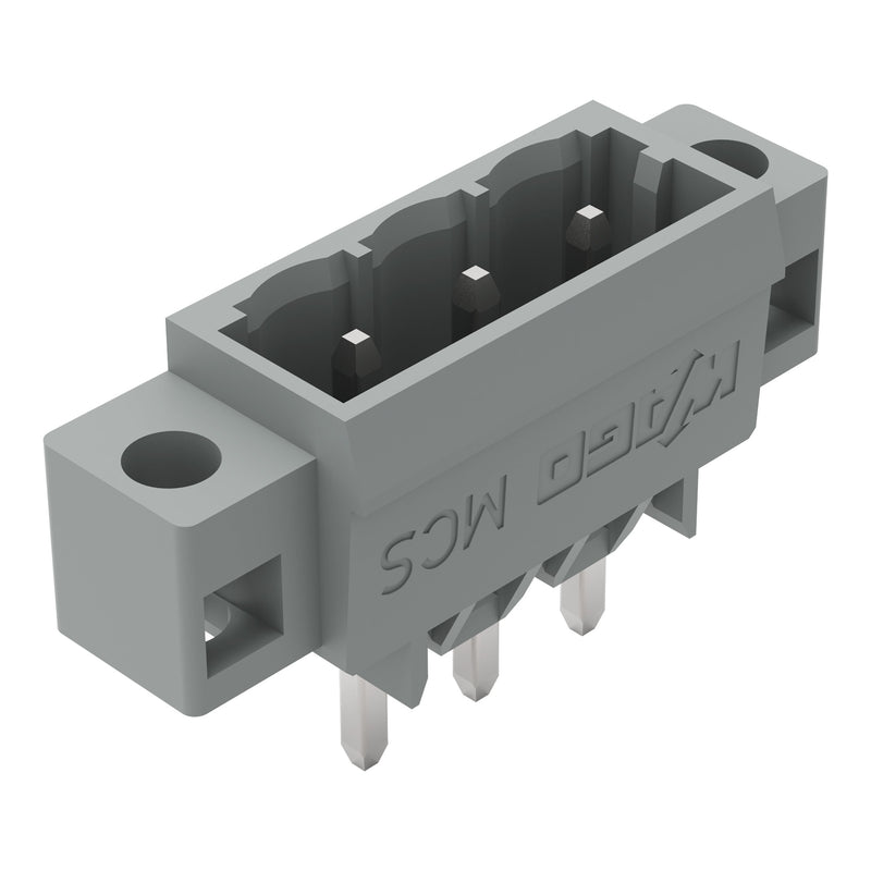 WAGO - Leiterplattensteckverbinder THT-Stiftleiste Lötstift 231-163/040-000 1,2x1,2,gerade,grau − 200 Stück