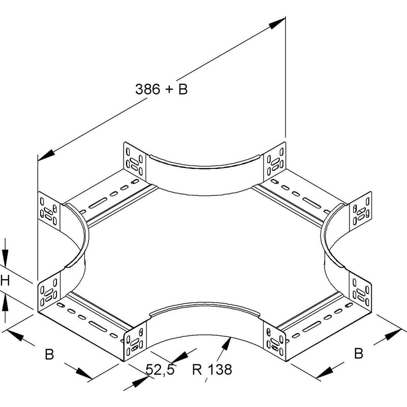 Niedax - Kreuzstück für Kabelrinne Kreuz-Stück RKS 60.600 F