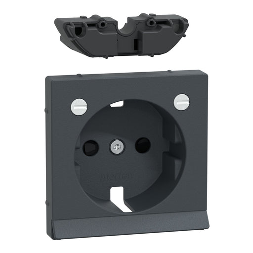 Merten - Abdeckung/Bedienelement für Installationsschalterprogramme Zentralplatte anth MEG2334-0414 f.Steckdose LED