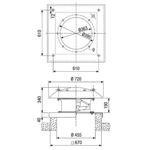 Maico - Ventilator für Dacheinbau Axial-Dachventilator DZD 35/4 B Drehstrom DN 355