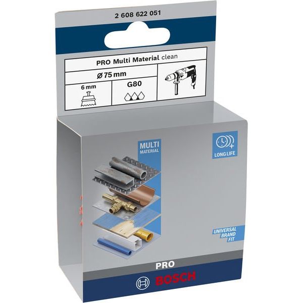 Bosch - Rotierende Drahtbürste PRO Multi Material clean 2608622051 Topfbürste 75 x 1 mm