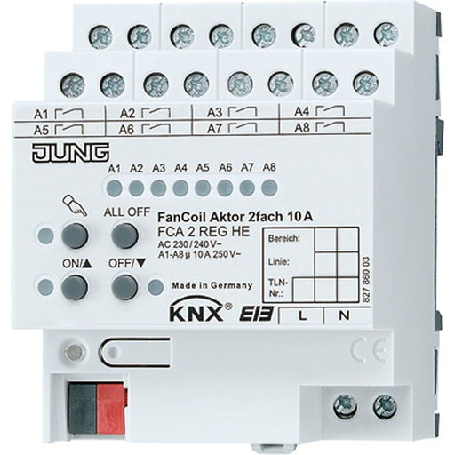Jung - Bussystem-Heizungsaktor KNX Fan-Coil-Aktor 2-fach FCA 2 REGHE REG Gehäuse 4TE