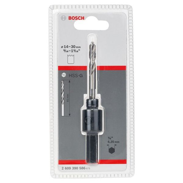 Bosch - Aufnahmeschaft für Lochsägen Sechskantadapter, 1/2-Zoll 2609390586 20 UNF 14 - 30 mm SW