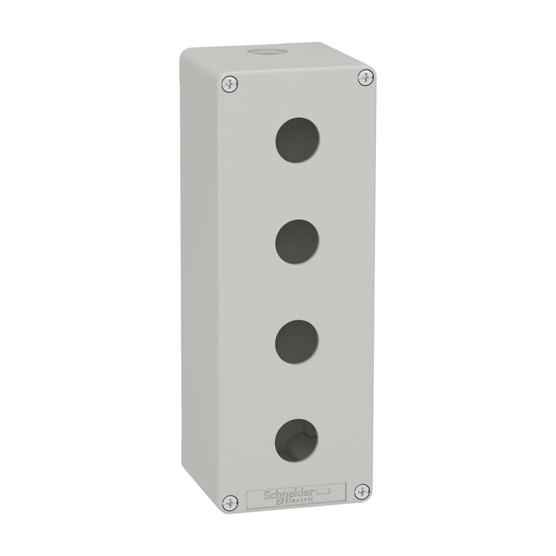 Schneider Electric - Gehäuse für Befehls- und Meldegeräte Leergehäuse XAP, Metall XAPD4504 grau, für 4x22mm