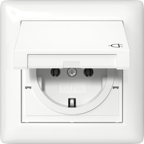 Gira - Steckdose KD +Set IP44 415703 Rahmen 1f Reinweiß