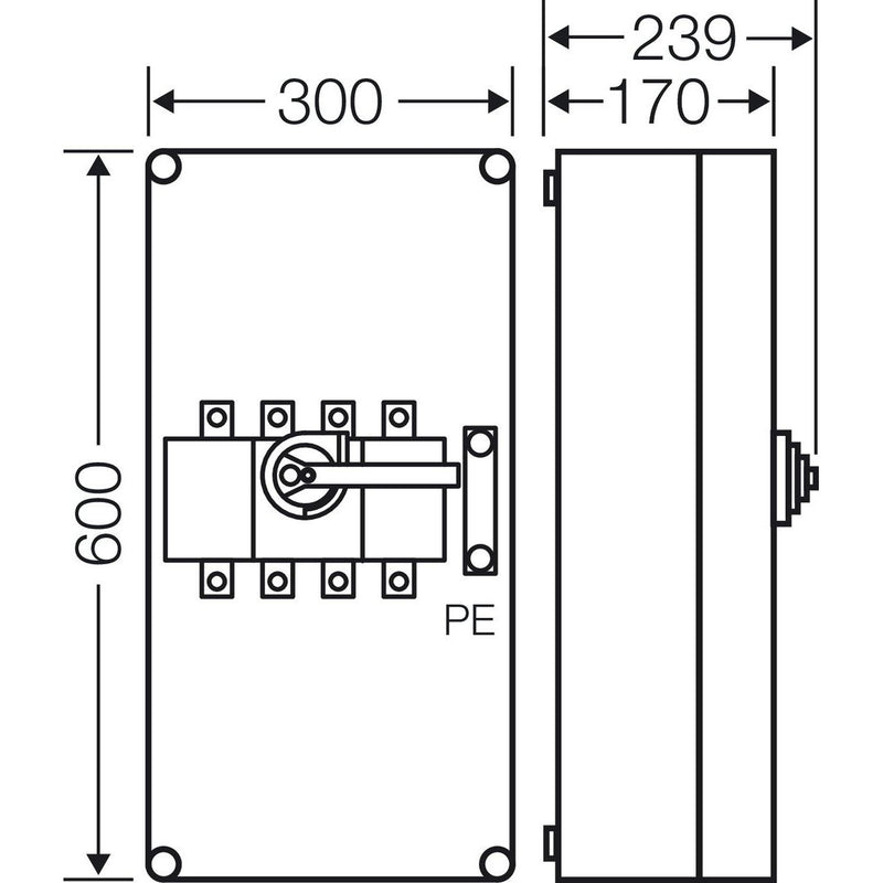 Hensel - Lasttrennschalter Mi-Lastschaltergehäuse Mi 7454 250A 4pol.+PE