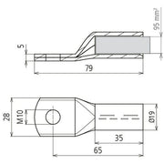 DEHN - Presskabelschuh für Cu-Leiter Presskabelschuh PKS 95 10 CUGALSN − 3 Stück