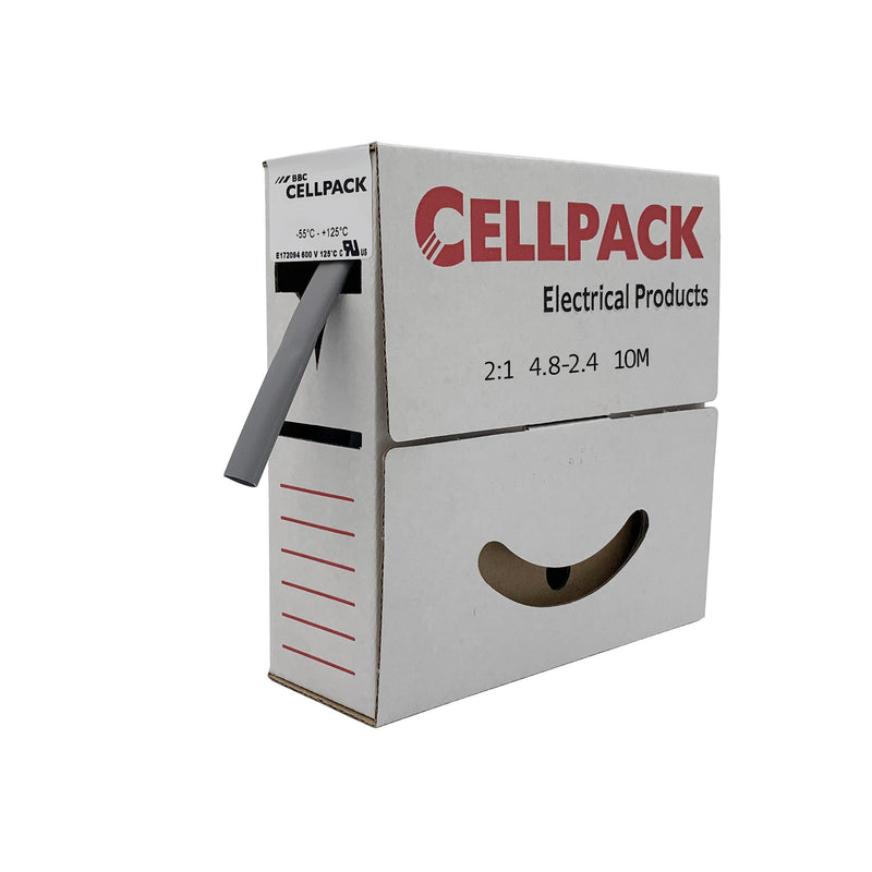 Cellpack - Schrumpfschlauch Schrumpfschlauch-Abrollbox SB/4.8-2.4/grau/10m 4,8-2,4mm/L:10m,grau