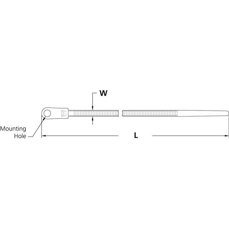 HellermannTyton - Kabelbinder Befestigungsbinder T50MR-N66-NA-C1 − 100 Stück