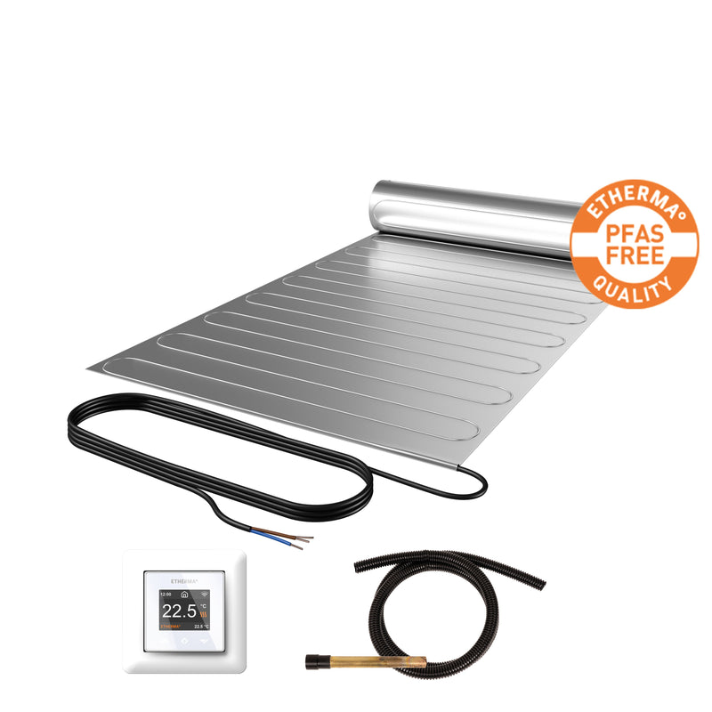 Etherma - Elektrische Flächenheizung Laminotherm-Set,PFAS frei, SETeFLOORLMP1201200 inkl. Thermostat