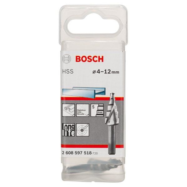 Bosch - Stufenbohrer HSS, 4 - 12 2608597518 mm 6 mm 50 mm 5