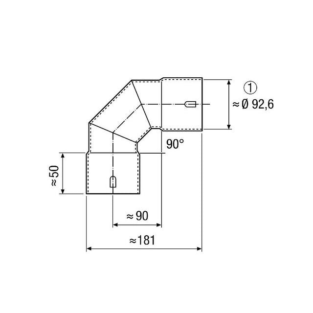 Maico - Luftkanal rund Blechbogen MF-B90 DN90  − 1 Stück
