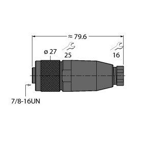 Turck - Rundsteckverbinder, feldkonfektionierbar (Industriesteckverbinder) Steckverbinder B4131-0/9 konfektionierbar