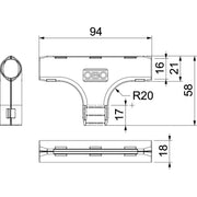OBO Bettermann - T-Stück/Kreuzstück für Installationsrohr Quick-Pipe-T-Stück 3000 TMS M16 RW − 10 Stück