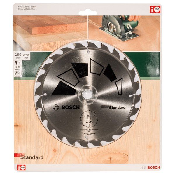 Bosch - Kreissägeblatt STANDARD D= 2609256818 190 mm Bohrung= 20