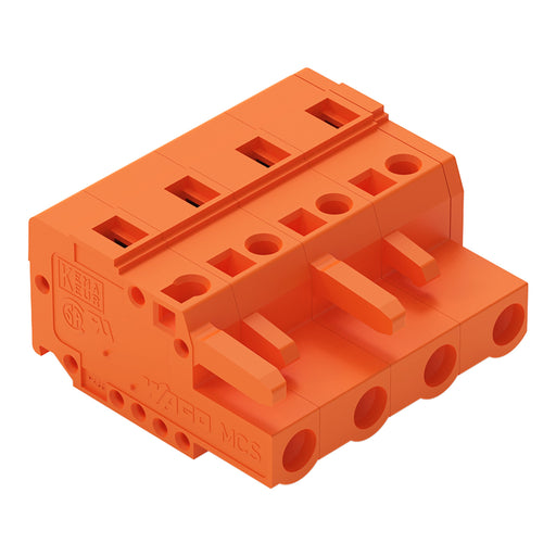 WAGO - Kabelsteckverbinder für Leiterplattensteckverbinder Federleiste 231-704/026-000 4p 7,62mm orange − 50 Stück
