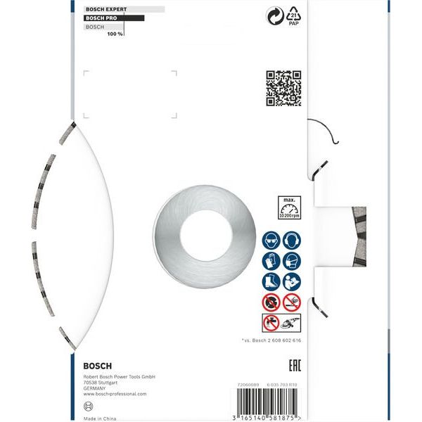 Bosch - Trenn-/Schleifscheibe Diamanttrennscheibe 2608602681 PRO Abrasive