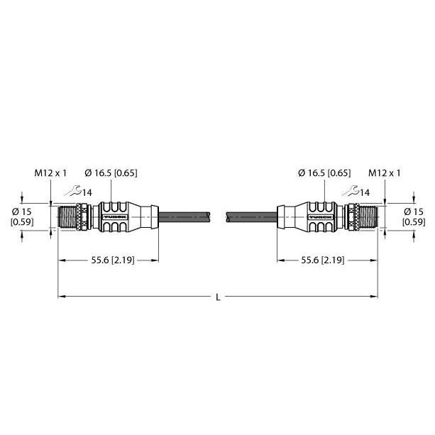 Turck - Rundsteckverbinder, feldkonfektionierbar (Industriesteckverbinder) Verbindungsleitung RSSD-RSSD-4422-5M