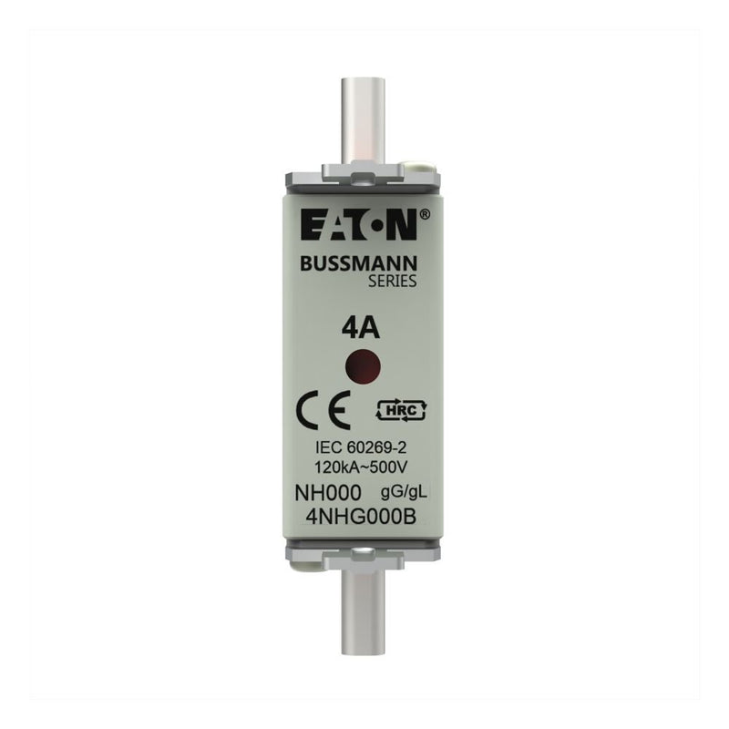 Eaton - Messersicherung Sicherungseinsatz Nieders. NH-SICHERU#4NHG000B 4A AC 500V 120kA − 3 Stück