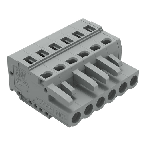 WAGO - Kabelsteckverbinder für Leiterplattensteckverbinder Federleiste 231-106/026-000 6pol. 5mm − 50 Stück
