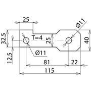 DEHN - Zubehör/Ersatzteile für Überspannungsschutz Informations-/MSR-Technik Anschlussbügel AB EXFS IF3 G 11 D=11mm f.M10