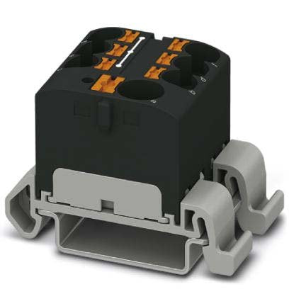 Phoenix Contact - Durchgangs-Reihenklemme Verteilerblock PTFIX10/6X4-NS35ABK − 8 Stück