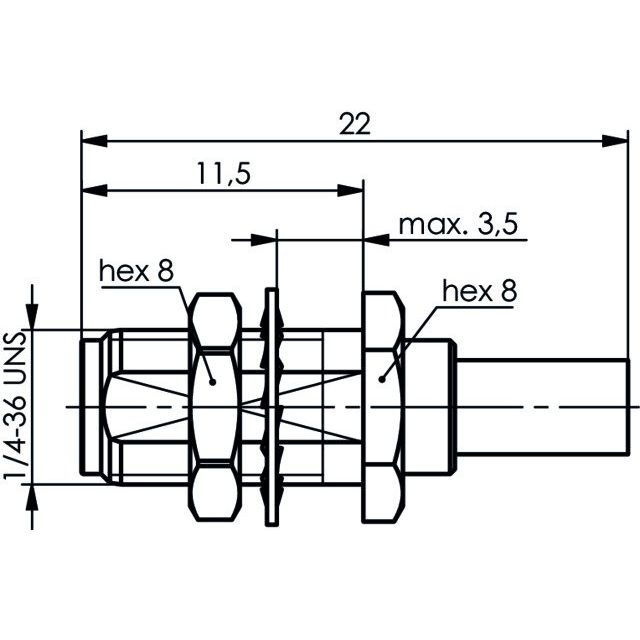 Telegärtner - Koax-Steckverbinder SMA-Kabeleinbaubuchse cr 100024706 AU, G7 (RG316/U) − 5 Stück
