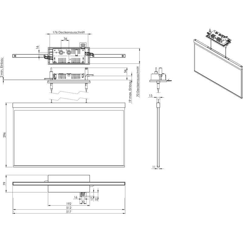 RP-Technik - Sicherheitsleuchte LED-Rettungszeichenleuchte AGCC403SC-AZ EB 3h, SC, anthr