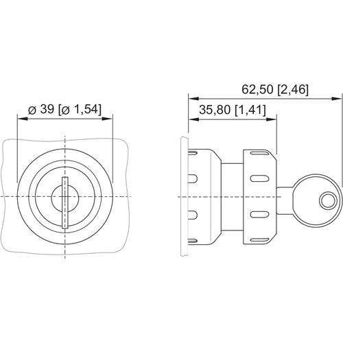 Stahl - Frontelement für Pilztaster Pilzsperrtaster 8602C3-009-B NOT AUS MS1