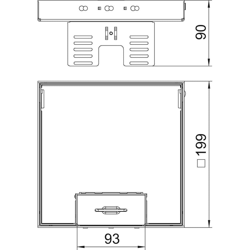 OBO Bettermann - Nivellierbare Kassette für Kanaleinbau, Doppel- und Hohlboden Kassette quadratisch RKSN2 UZD3 4VS20 200x200mm