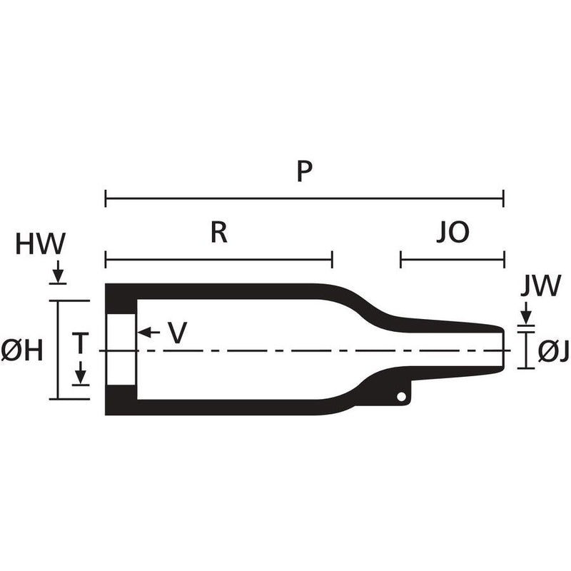 HellermannTyton - Aufteilkappe Warmschrumpfformteil 160-43-G PO-X BK Stecker gerade, sw