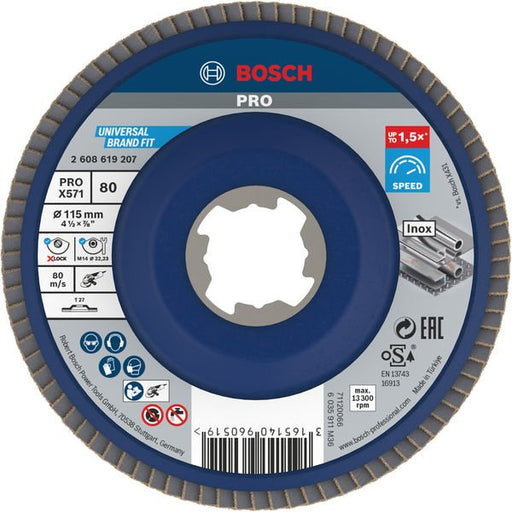 Bosch - Trenn-/Schleifscheibe PRO X571 2608619207 Fächerschleifscheibe